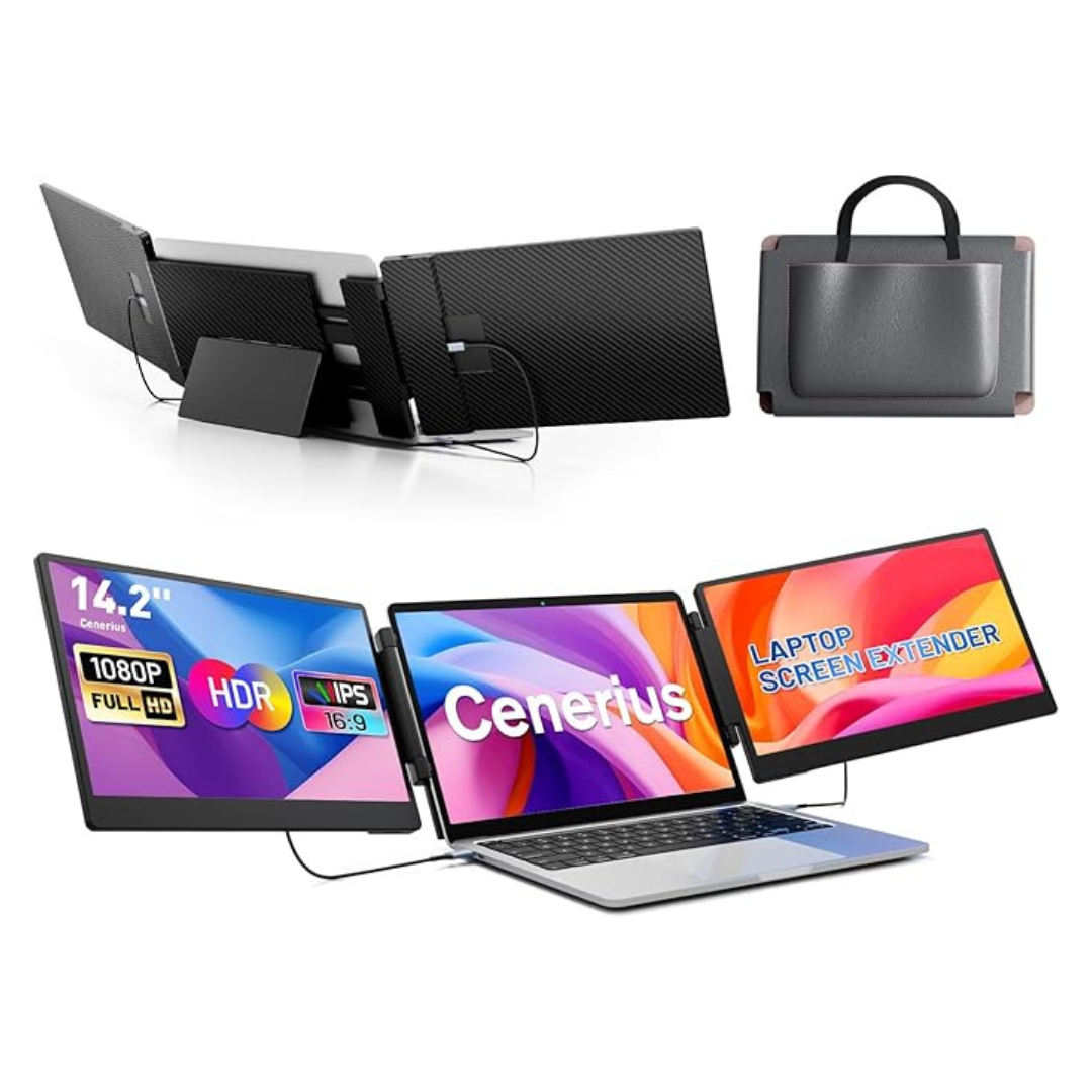 Cenerius Triple Screen Monitor Extender Compatible With 13"-17" Laptops