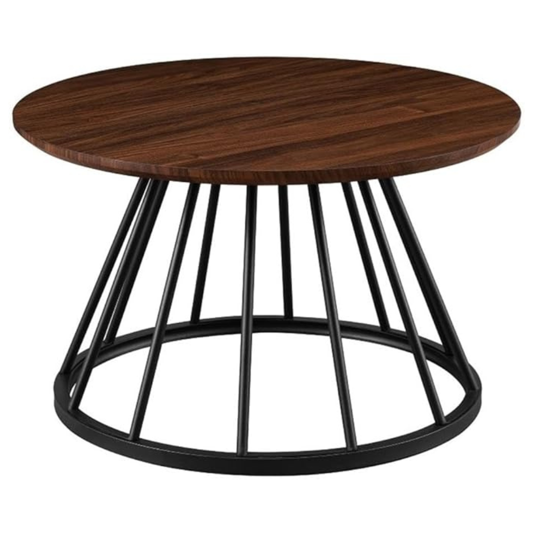 Walker Edison Vivv Modern Round Metal-Base Coffee Table (30")