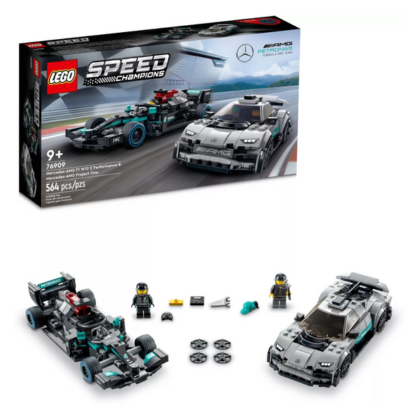 564-Piece LEGO Speed Champions Mercedes-AMG 2 Toy Car Models Set (76909)