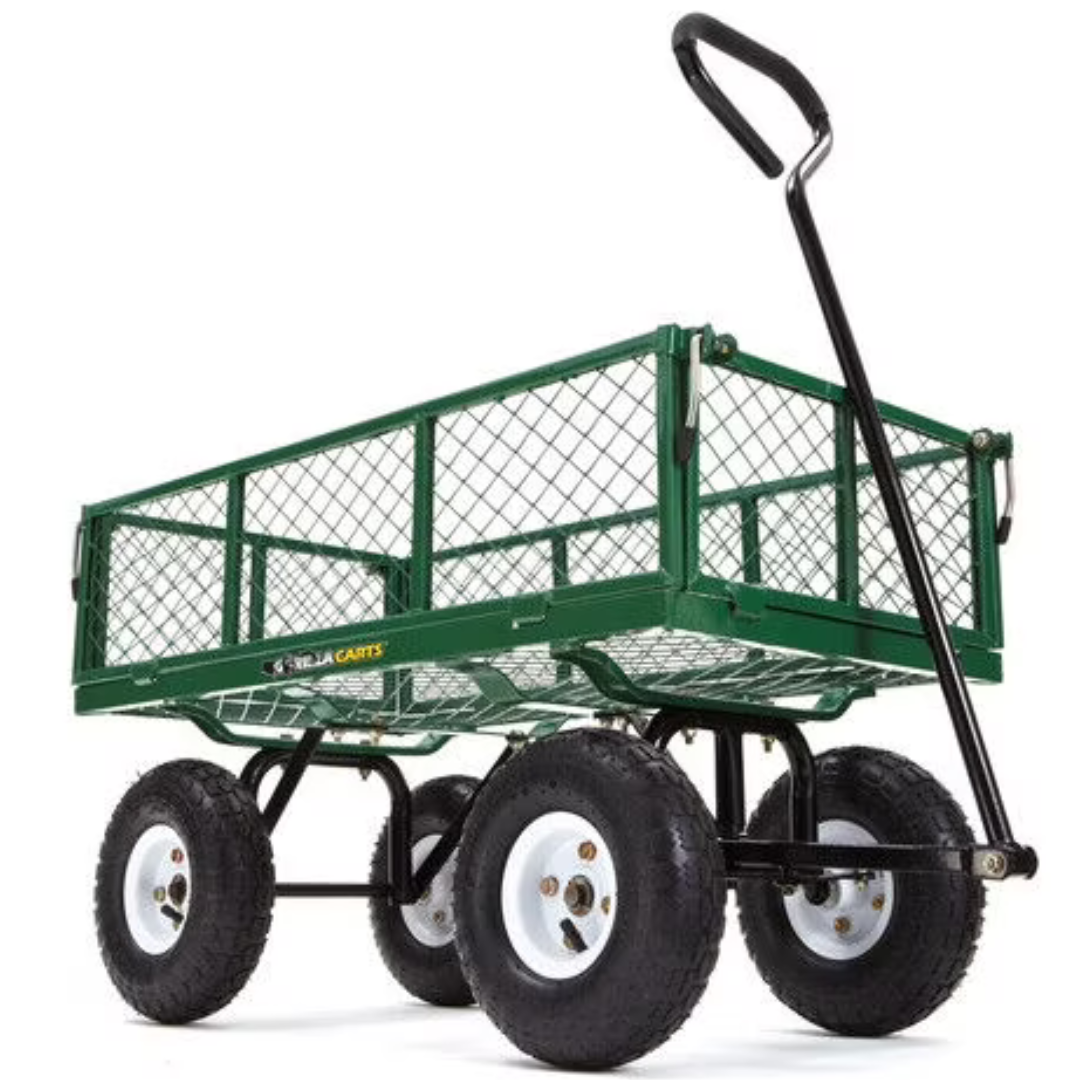 Gorilla Carts Steel Utility Garden Cart w/Removable Sides (400lbs Capacity)