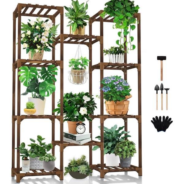 Uneedem 10-Tiers 11 Pot Large Tall Plant Shelf