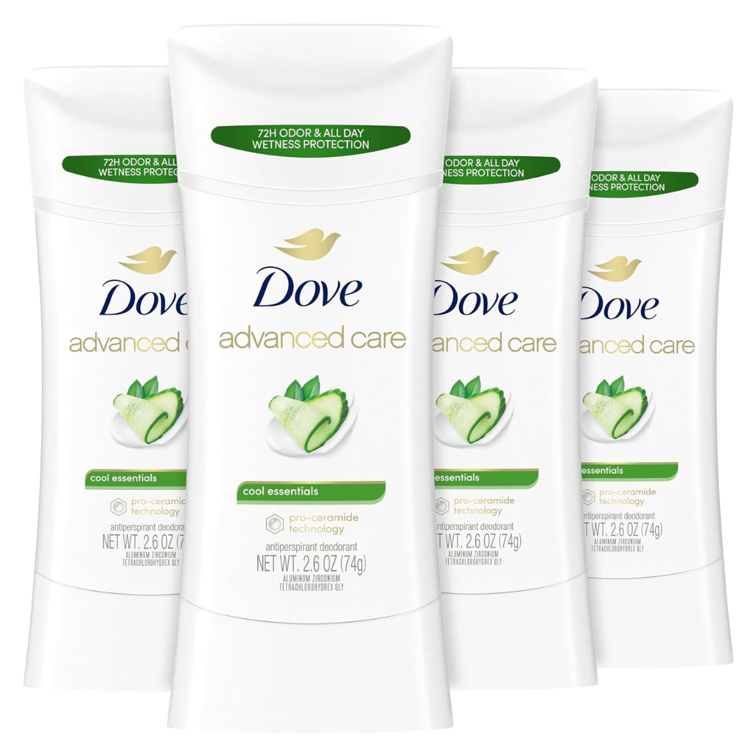 4 Pack Of Dove Advanced Care Antiperspirant Deodorant Sticks Cool Essentials