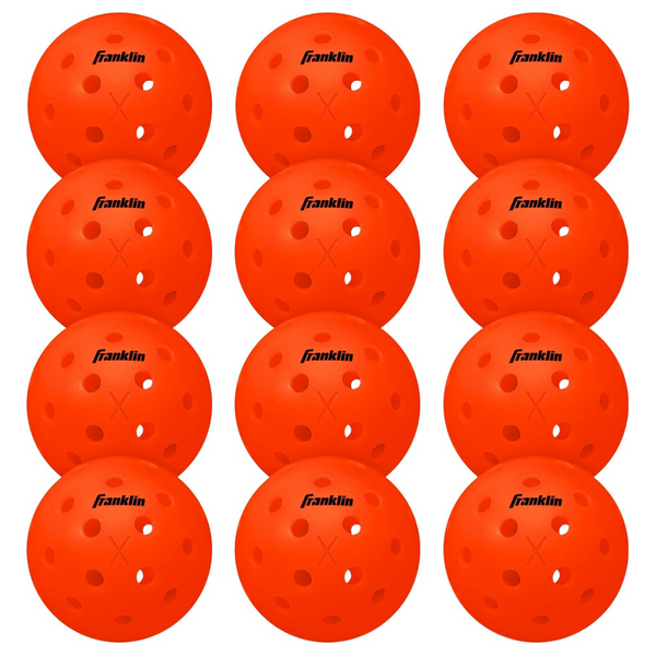 12-Count Franklin Sports X-40 Outdoor Pickleballs (Orange)