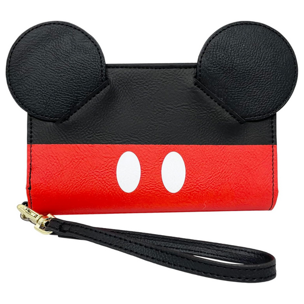 Disney Mickey Mouse Cosplay Zip Around Tech Faux Leather Wallet