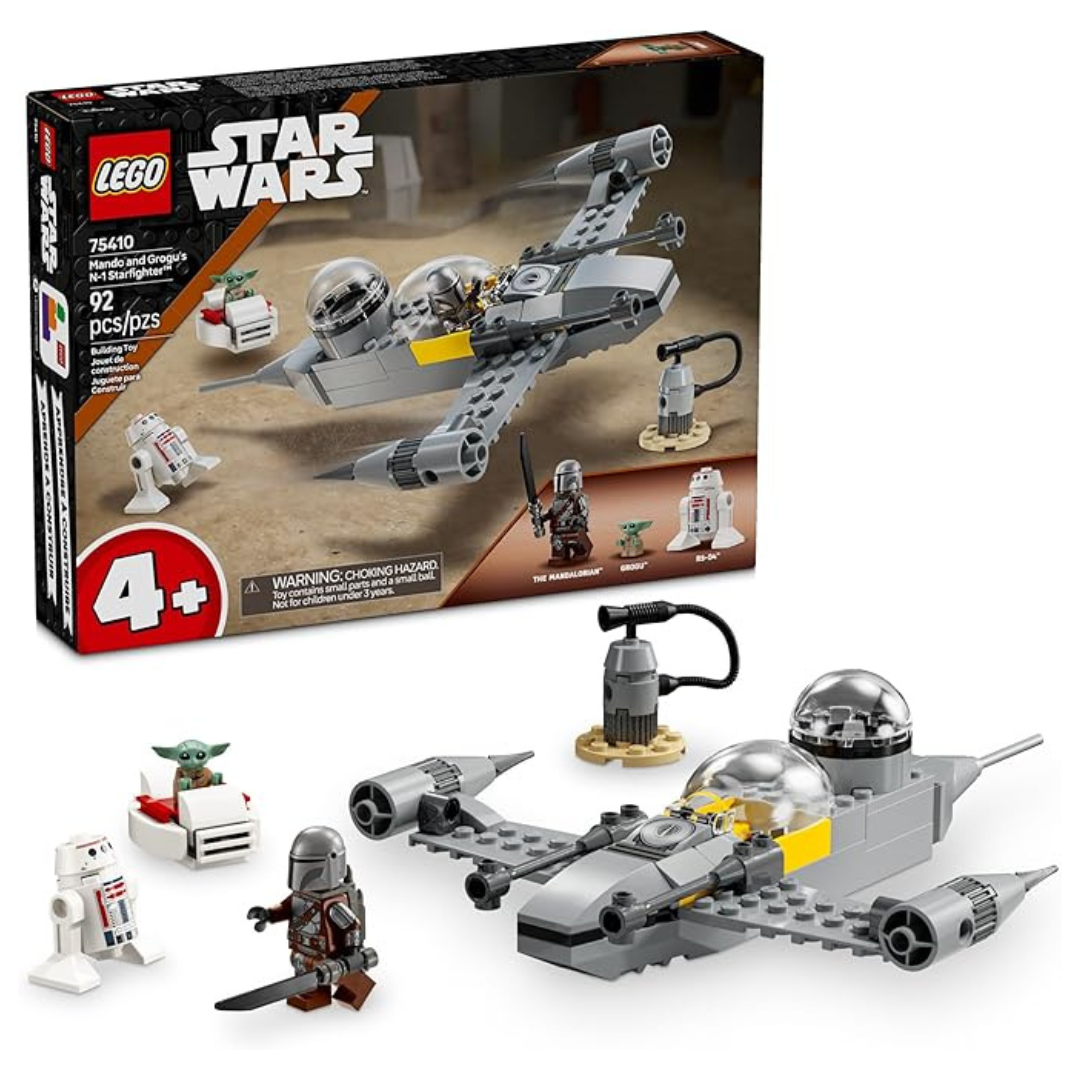 92-Piece LEGO Star Wars Mando & Grogu's N-1 Starfighter Building Toy (75410)