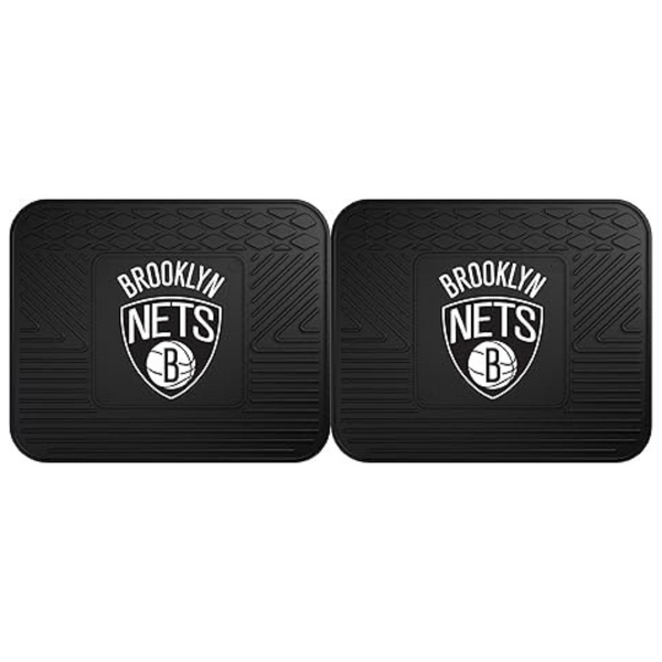 2-Pack Fanmats NBA Brooklyn Nets Vinyl Utility Mats (14"x17")