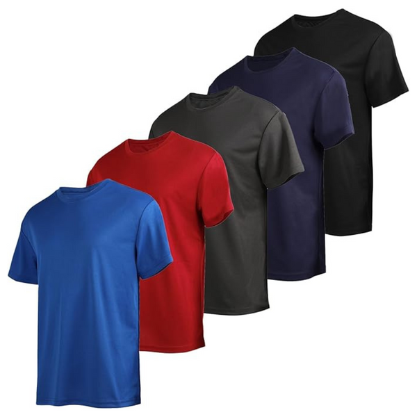 5-Pack Men's Casual Crew Neck Short Sleeve T-Shirts