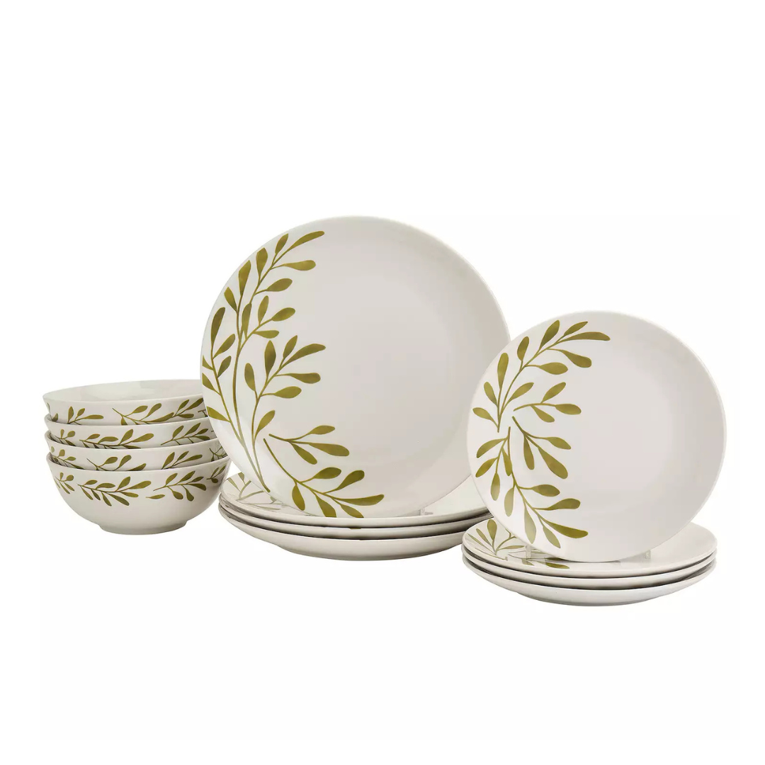 The Big One Leaves 12-Piece Dinnerware Set