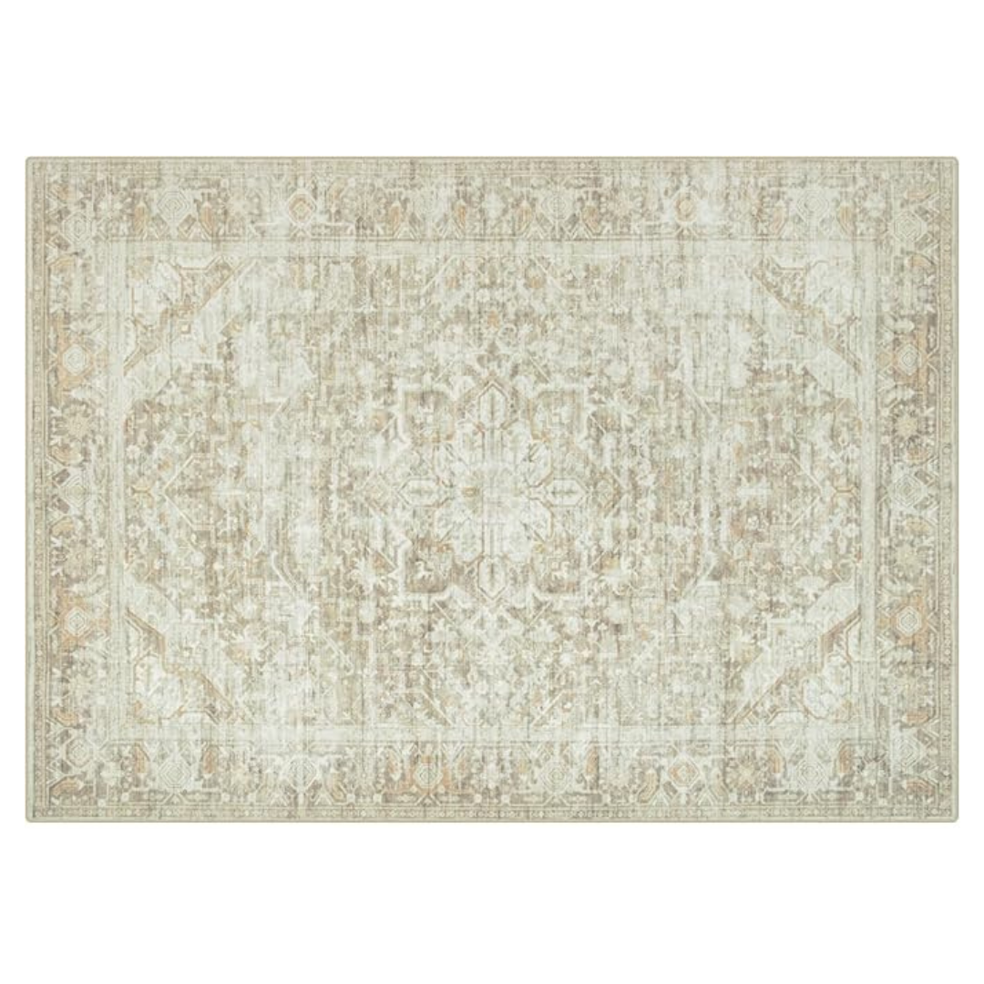 4x6 Ft Washable Soft Vintage Living Room Rug