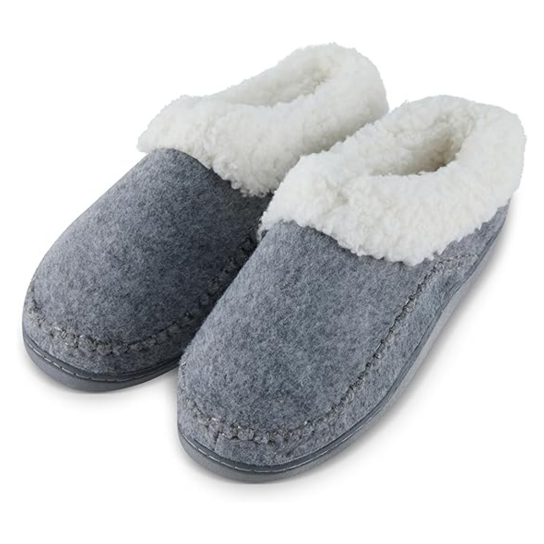 Lee Women's Moccasins Fur Sherpa Indoor Outdoor Cozy House Slippers