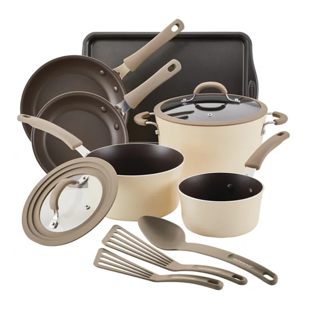 Rachael Ray Cook + Create 11-Piece Aluminum Nonstick Cookware Set