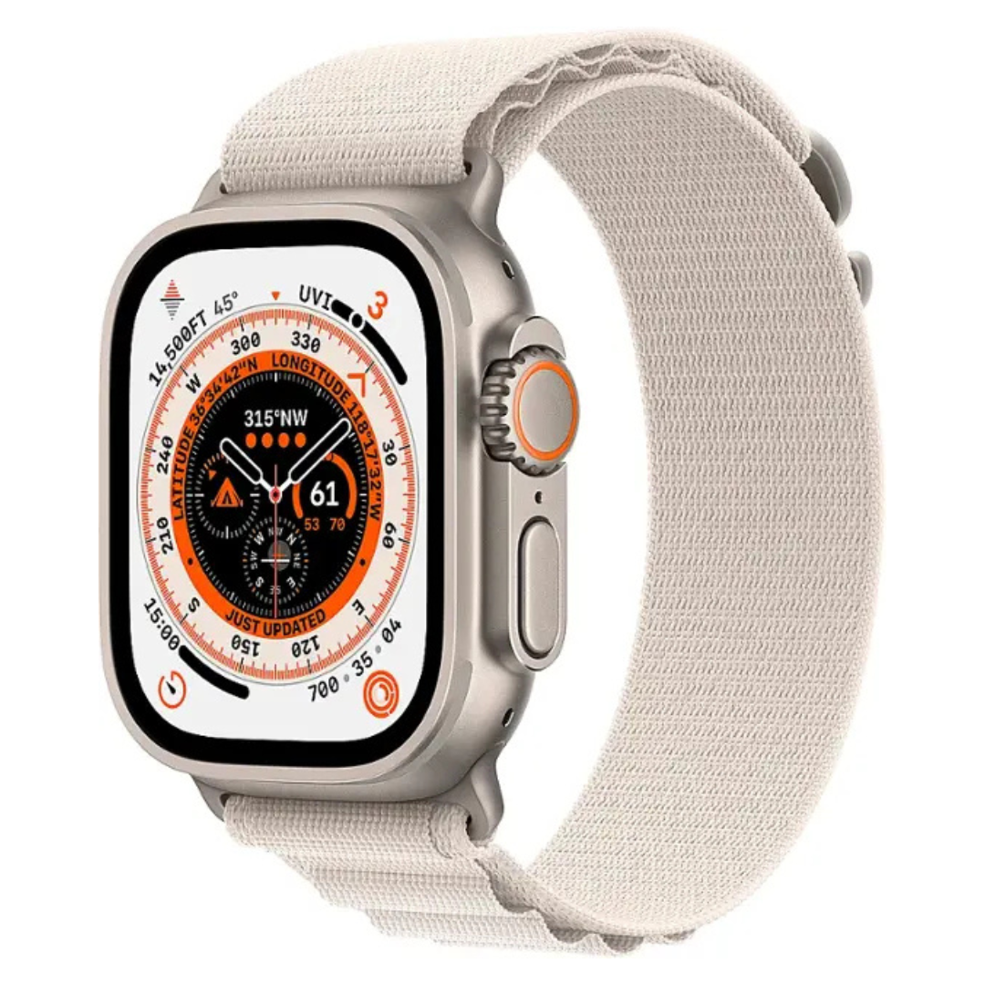 Apple Watch Ultra GPS + Cellular 49mm Titanium Case W/ Starlight Alpine Loop [Certified Refurb]