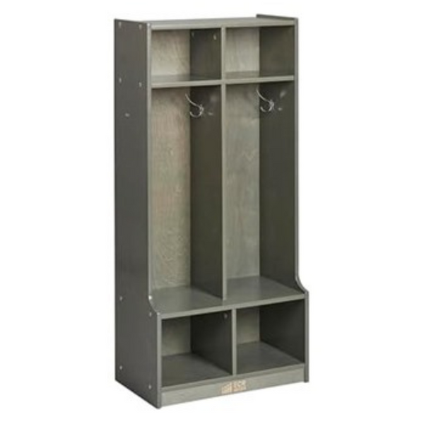 ECR4Kids 2-Section Coat Locker With Bench