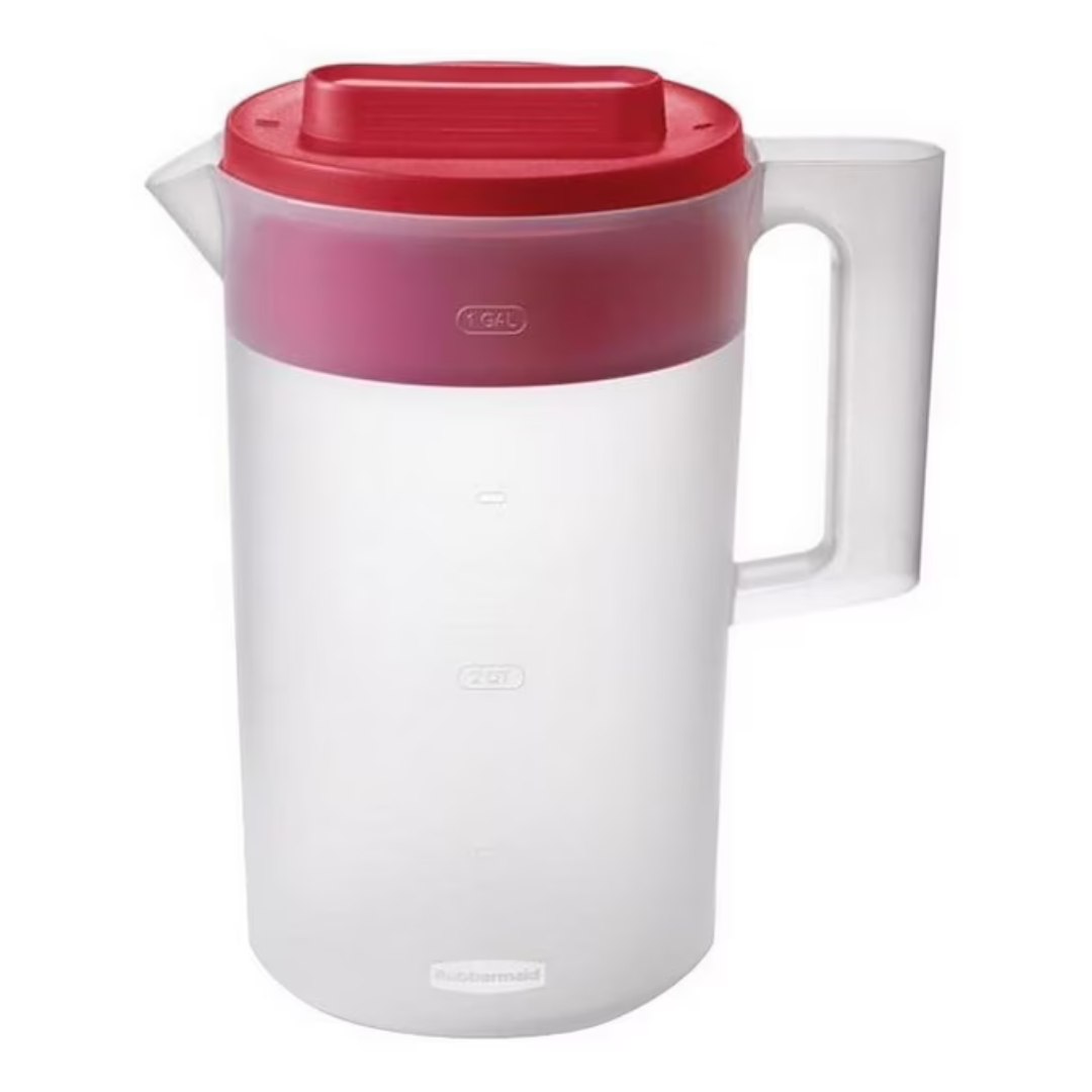 Rubbermaid 1 Gallon Plastic Simply Pour Pitcher With Multifunction Lid