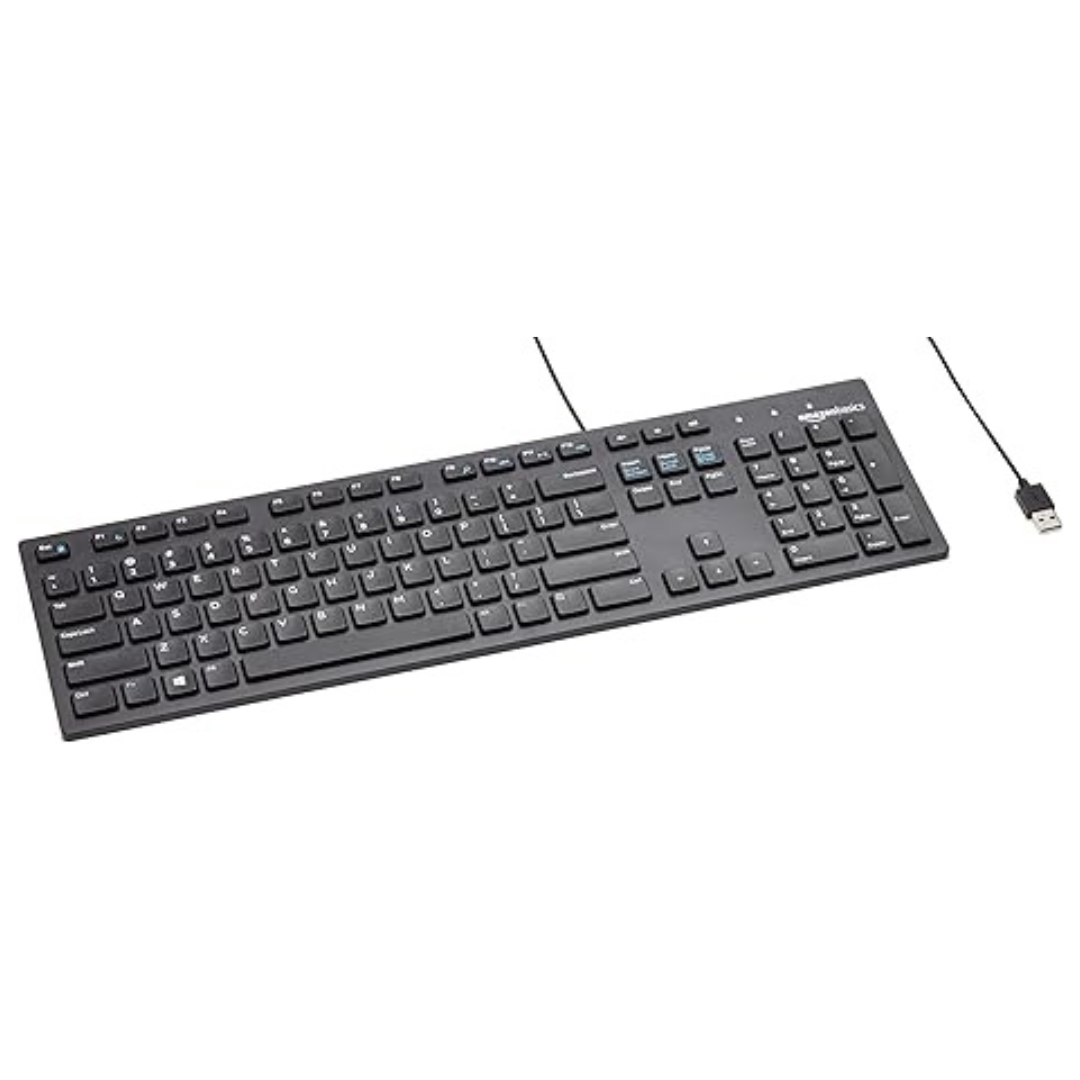 Amazon Basics Low-Profile Wired USB Keyboard