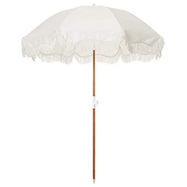 Business & Pleasure Co. 5" x 6.5" Boho Beach Umbrella with White Fringe