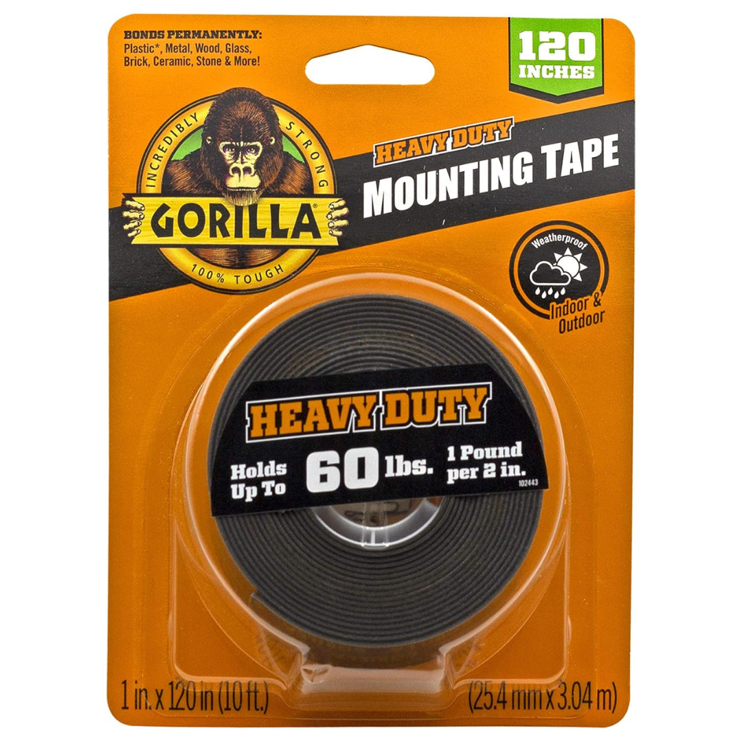 Gorilla 1" x 120" Weatherproof Heavy Duty Double Sided Mounting Tape