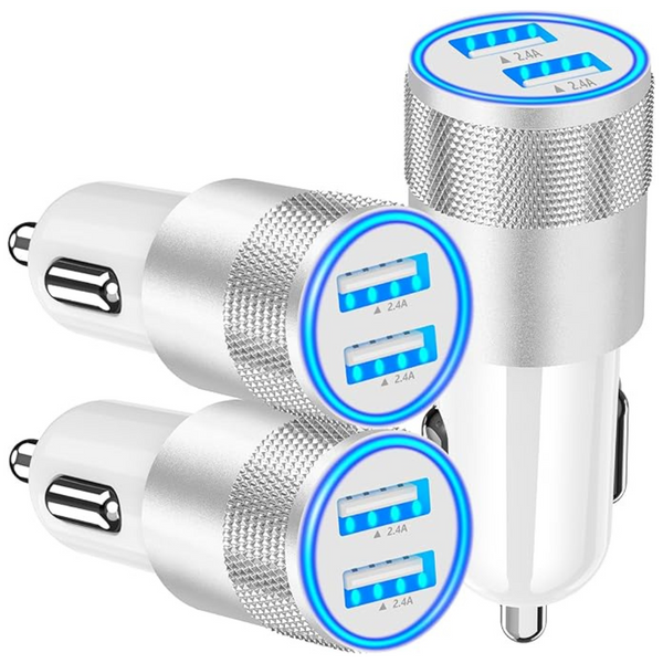 3 Pack 4.8A USB Car Power Adapters