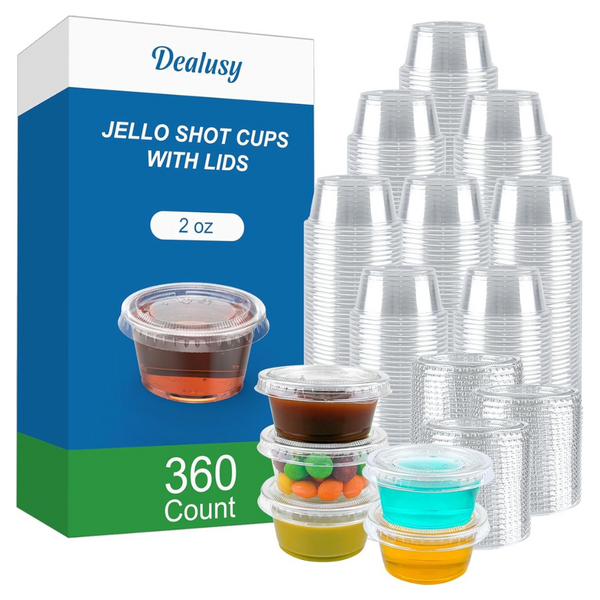 360-Count Dealusy 2 oz Jello Disposable Plastic Shot Cups