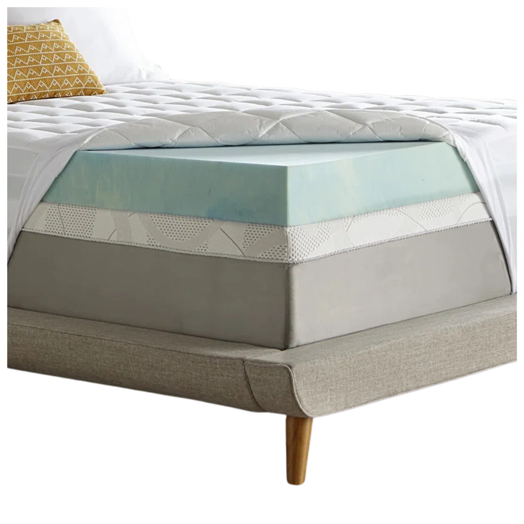 Alwyn Home Queen Rayo 5.5" Gel Memory Foam And Fiber Two-Piece Mattress Topper