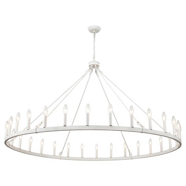 Gracie Oaks Weta 30 Light 60" Lagre Dimmable Candle Style Wagon Wheel Chandelier