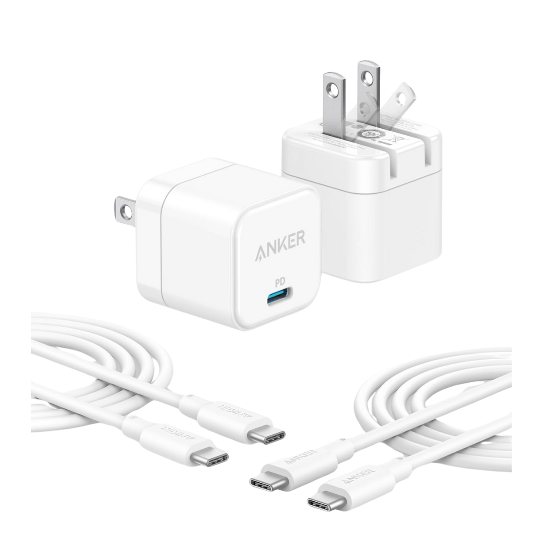 2-Pack Anker 20W USB-C Charger Adapter With USB-C Cable