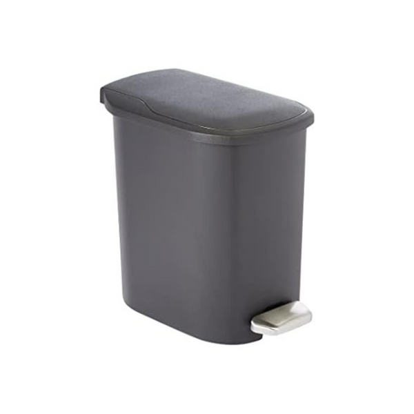 Amazon Basics Compact Bathroom Plastic Rectangular Trash Can