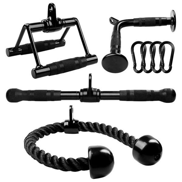 Yes4All Black Combo Tricep Press Down Cable Machine Attachment