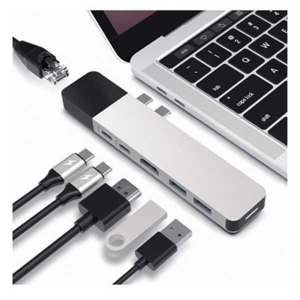 HyperDrive NET 6-In-2 Multi-Port USB-C Dongle W/Gigabit Ethernet