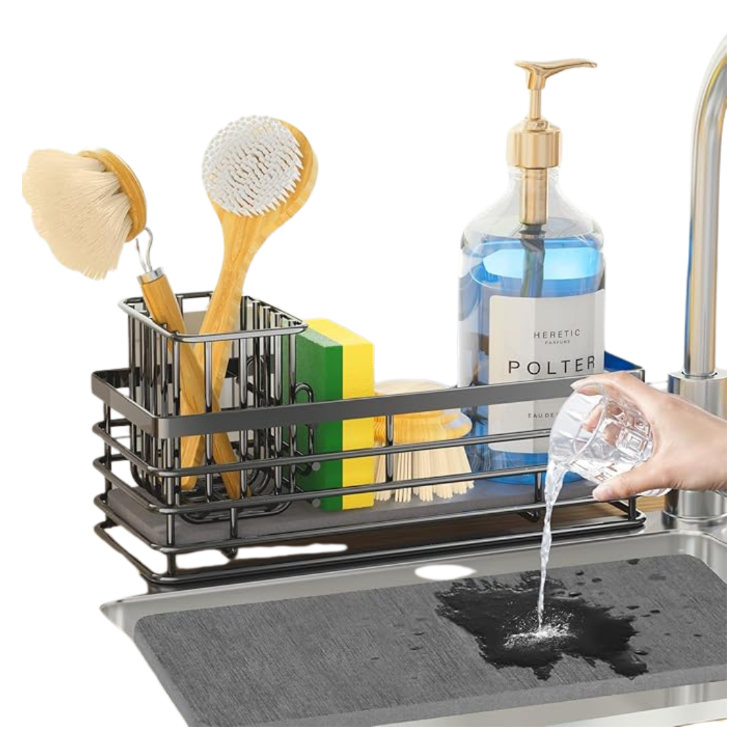 Sponge Holder Sink Caddy With Instant Drying Stone