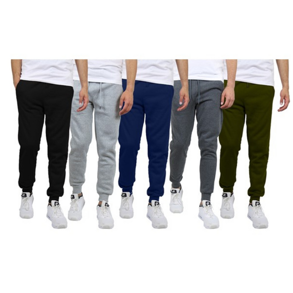 3-Pack Blue Ice Men's Fleece-Lined Classic Jogger Sweatpants