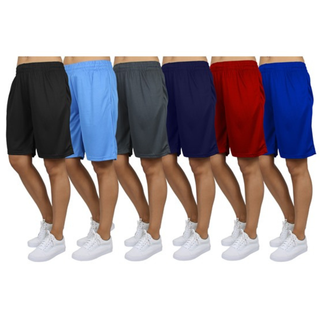 5-Pack Women's Loose Fit Moisture Wicking Performance Mesh Shorts