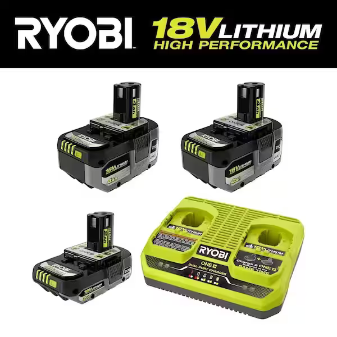 ONE+ HP 18V (2) 4.0 Ah High Performance Batteries and Dual-Port Charger Starter Kit