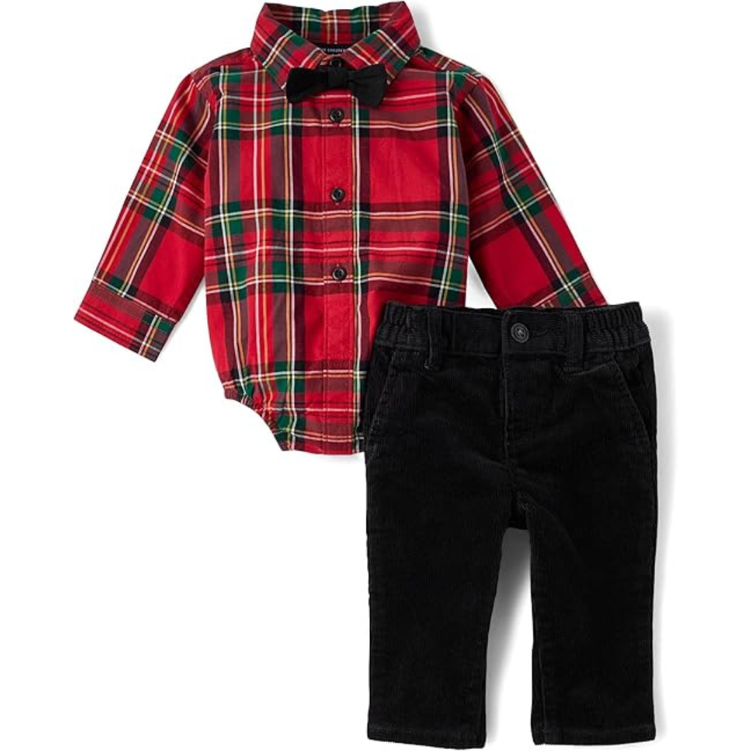 The Children's Place Baby Boys and Newborn Button Down Shirt and Pants