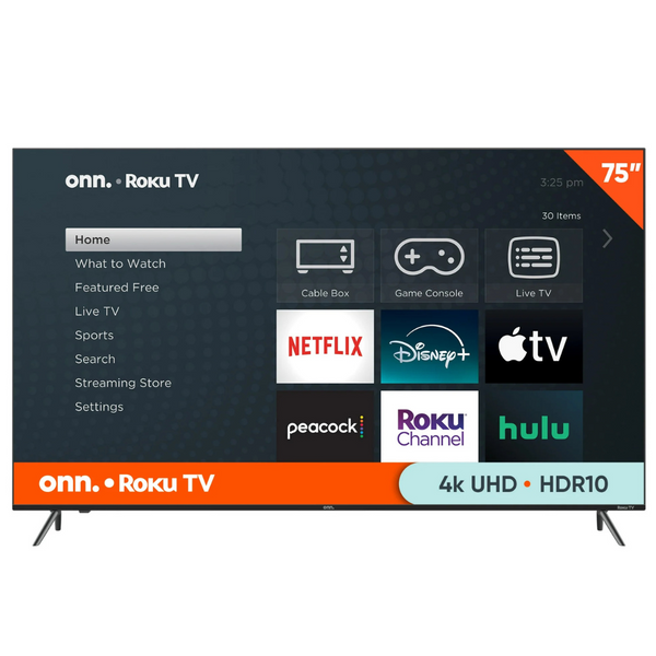 Onn. 75" 4K Ultra HD Frameless Smart LED Roku TV (100044717)