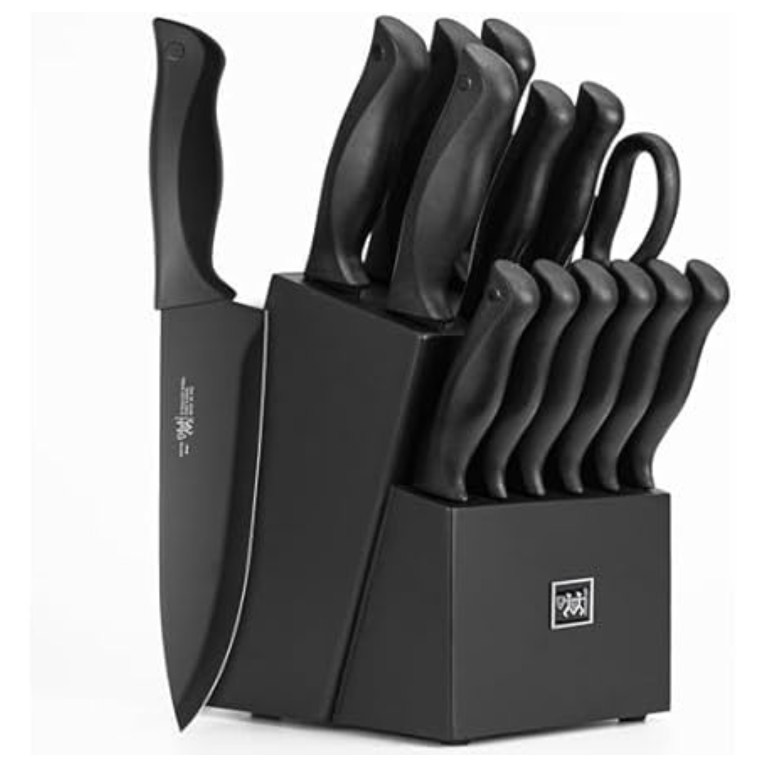 15-Piece Dishwasher Safe Kitchen Knife Set with Block