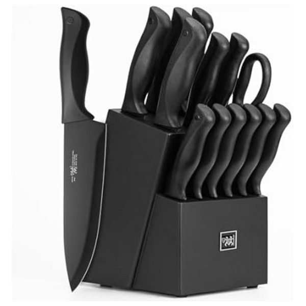 15-Piece Dishwasher Safe Kitchen Knife Set with Block