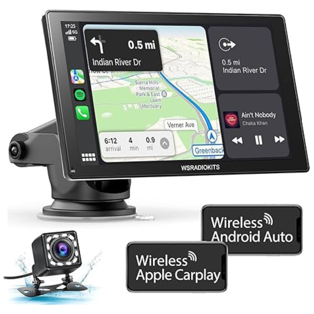 Portable Wireless Touchscreen Carplay & Android Auto Car Stereo