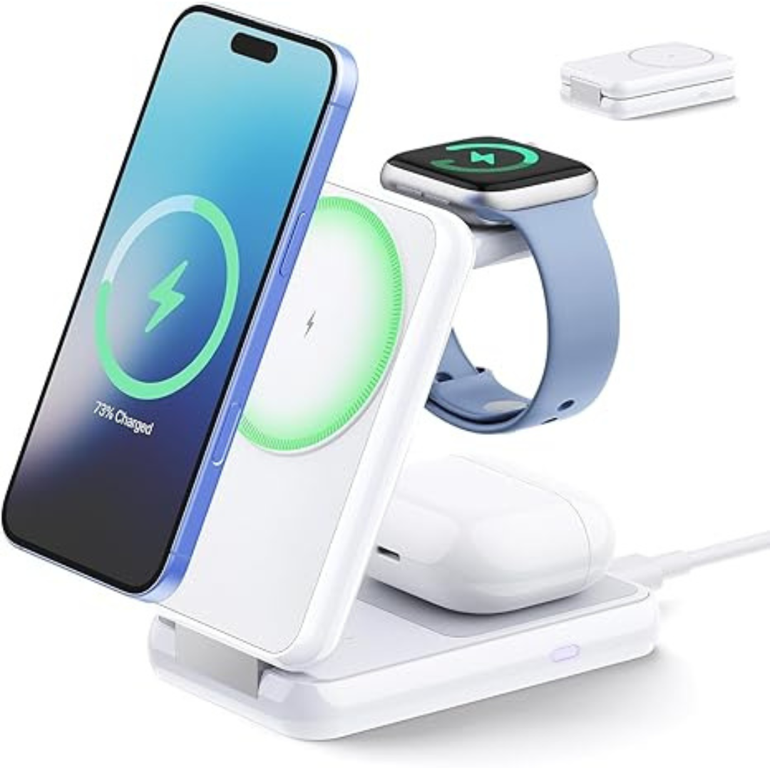 3 in 1 Foldable MagSafe Wireless Charging Station for Apple Devices