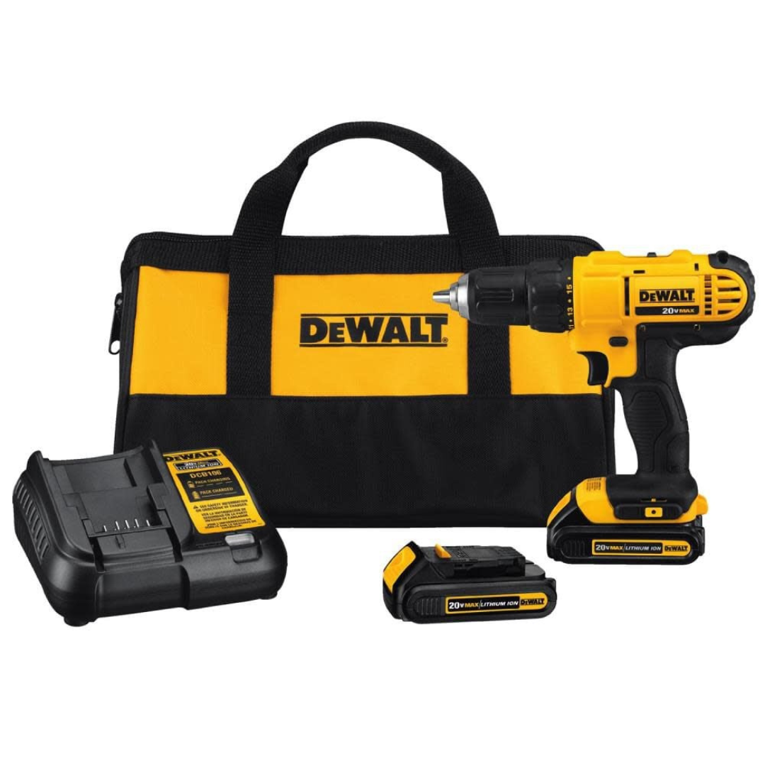 Dewalt 20V MAX Cordless Lithium-Ion 1/2 Inch Compact Drill Driver Kit