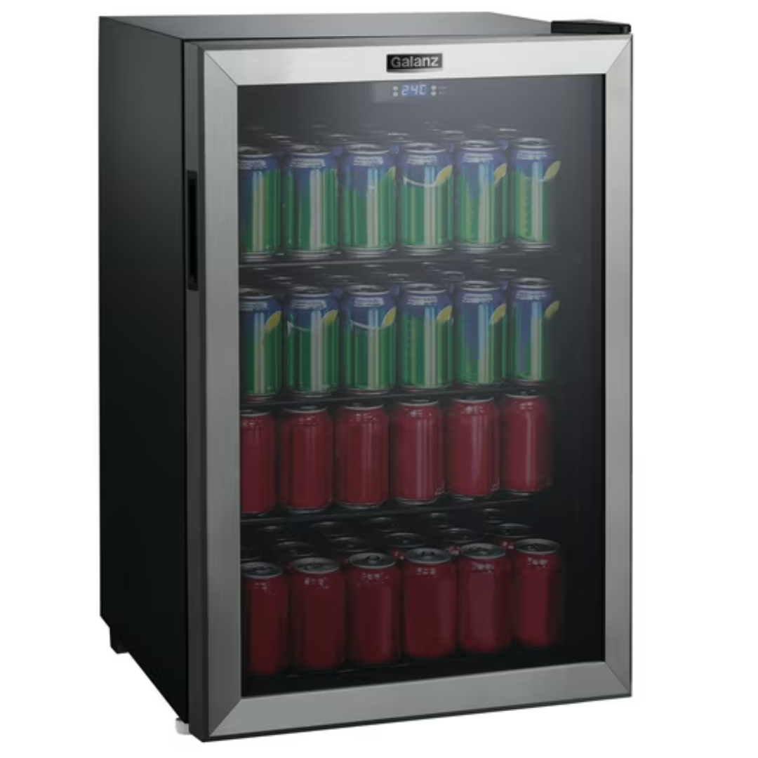 Galanz 4.5 Cu ft 152 Can Stainless Steel Beverage Center Mini Fridge