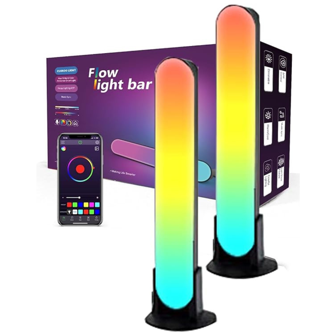 2-Pack Smart RGB LED Light Bar with 19 Modes & Music Sync