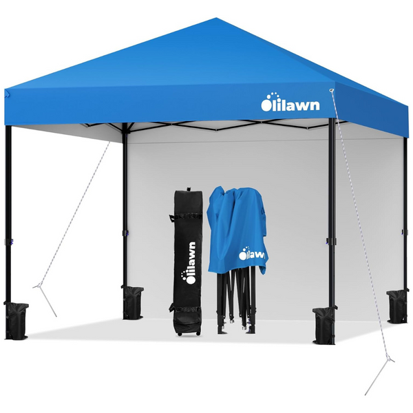 10x10ft Pop Up Canopy Tent with Sidewalls And Roller Bag