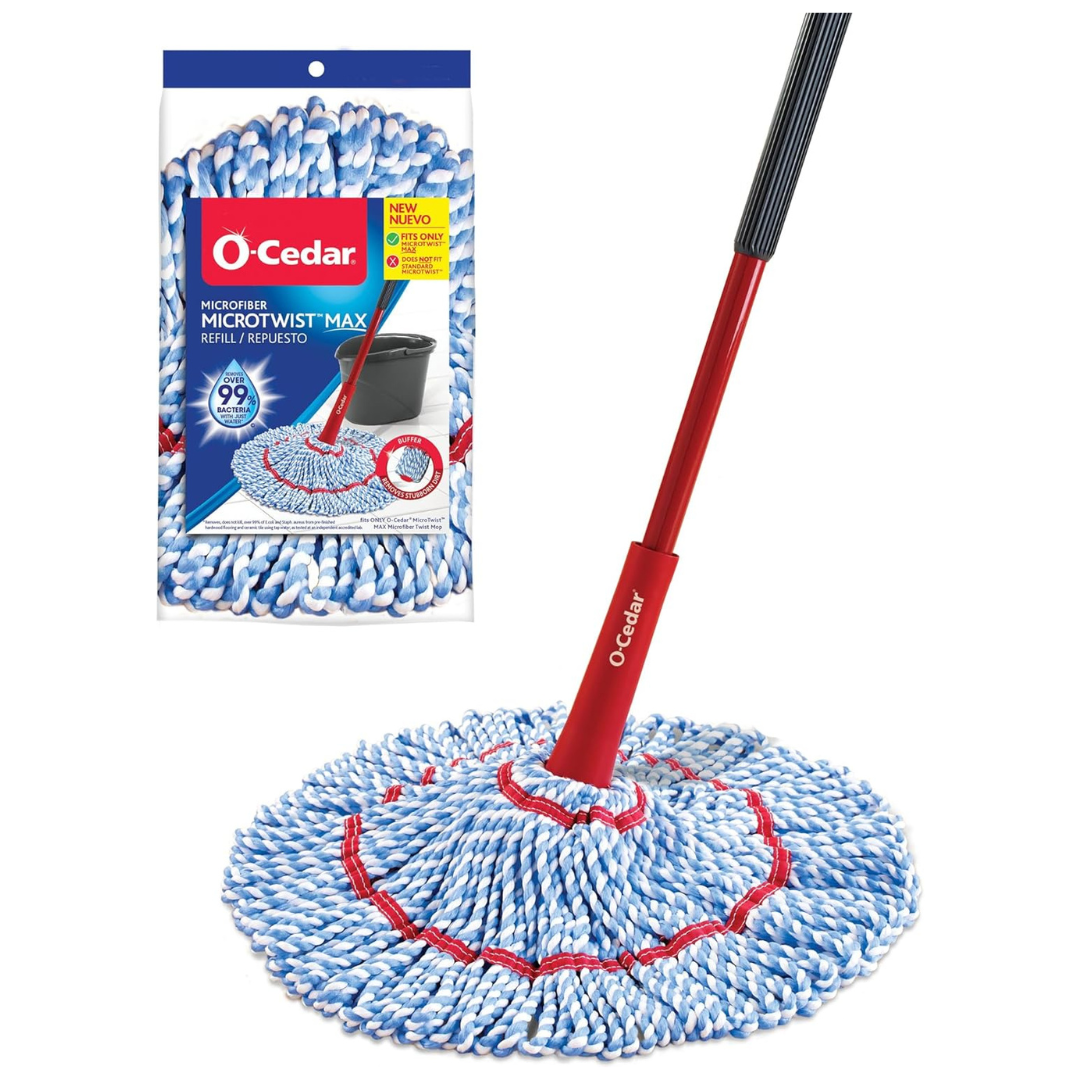 O-Cedar MicroTwist MAX Microfiber Twist Mop with 1 Extra Refill