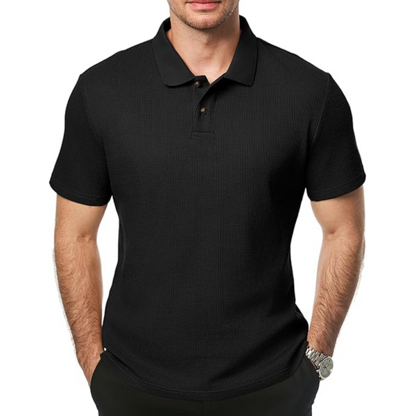 Men's Waffle Polo Summer Business Henley Shirts