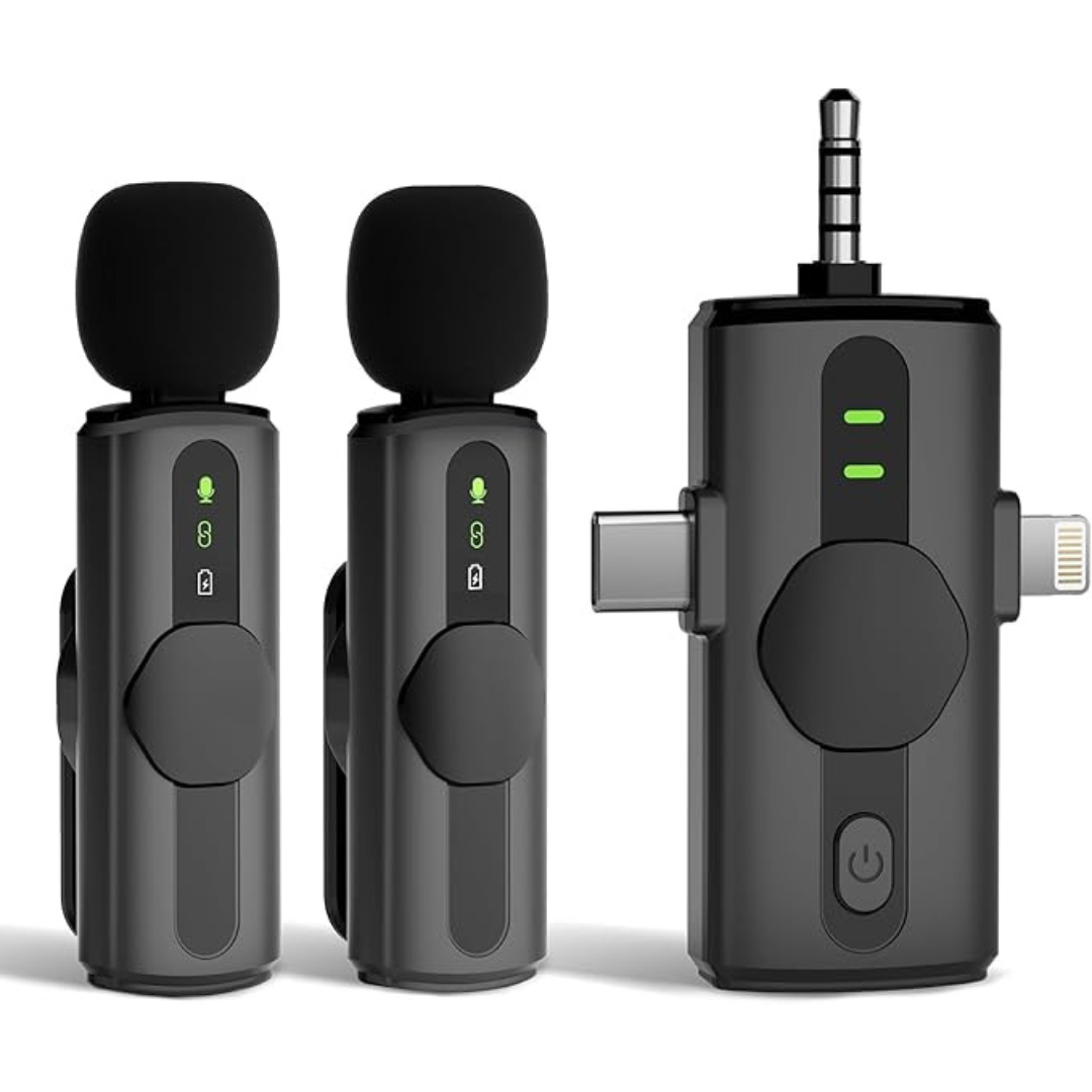 Diivoo 3-in-1 Wireless Lavalier Microphone