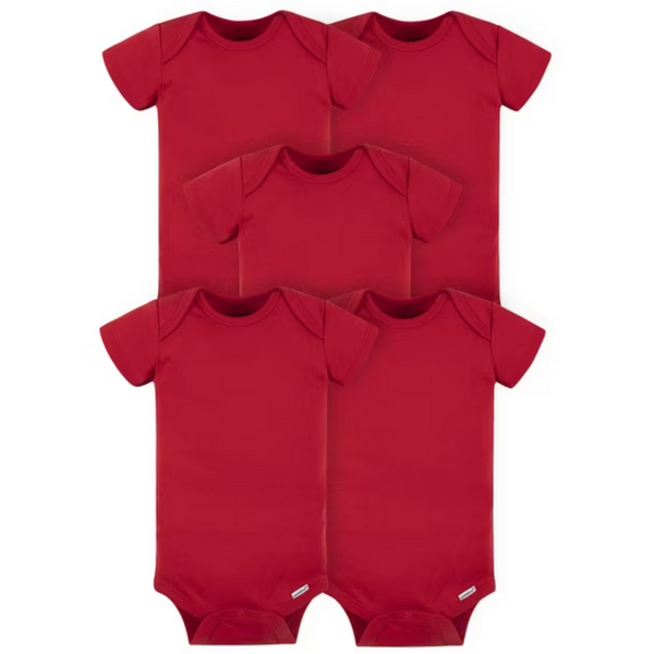 5-Pack Gerber Baby Solid Onesies Bodysuits (various colors & sizes)