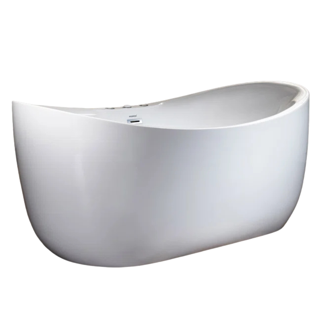 WoodBridge BJ300 71'' x 31.5'' Whirlpool/Air Bubble Freestanding Soaking Double Slipper Bathtub