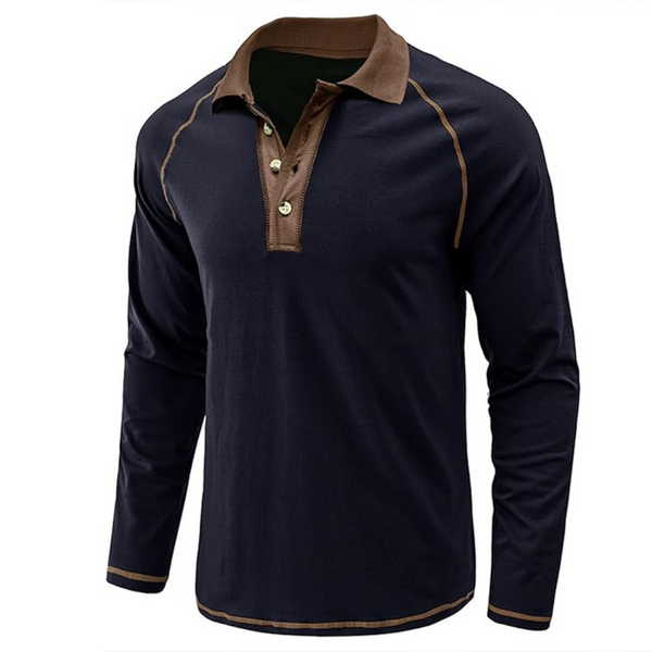 Fashion Men's Polo Relaxed Fit Long Sleeve Shirt (Various)