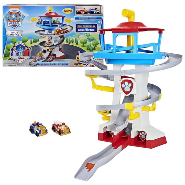 Paw Patrol Adventure Bay Lookout Tower Playset With 2 Die-Cast 1:55 Vehicles